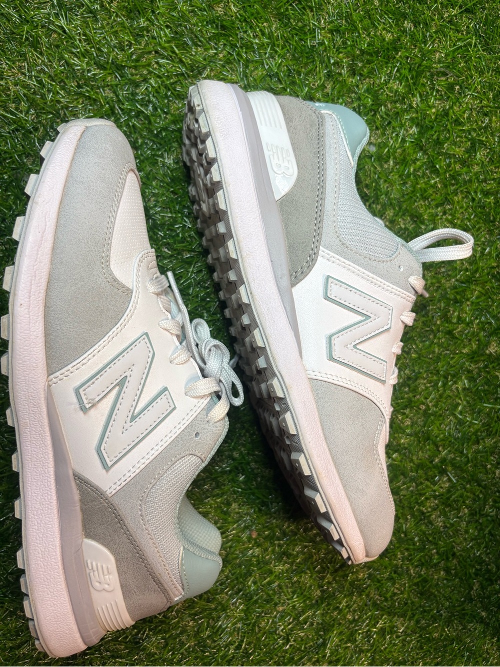 New Balance Women’s Sneakers in Light Gray, White & Mint